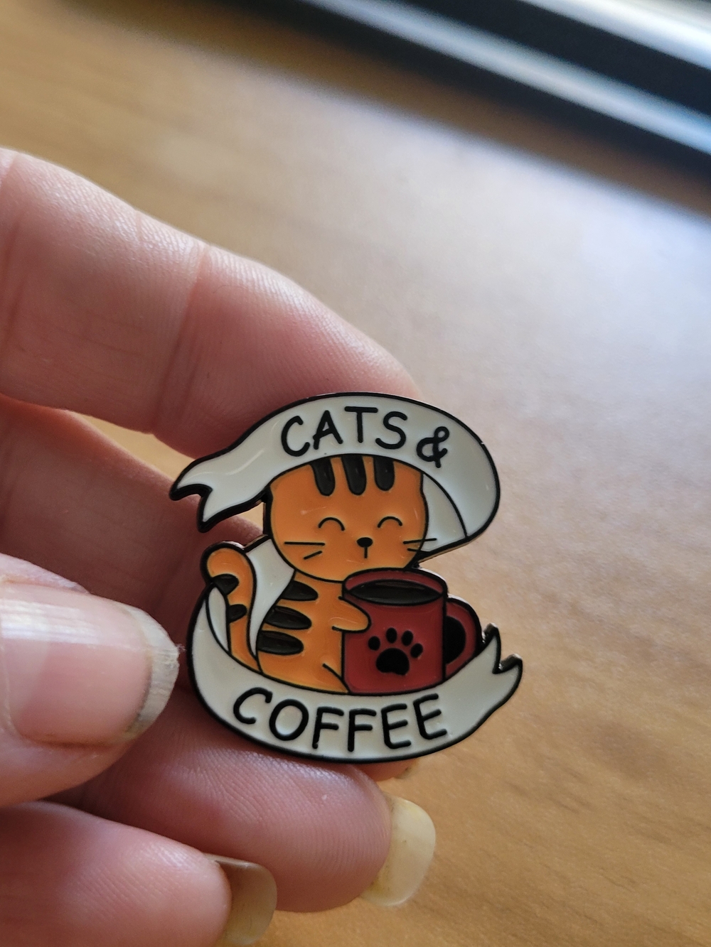 🍁NEW🍁Cats & Coffee Orange Cat Enamel Pin